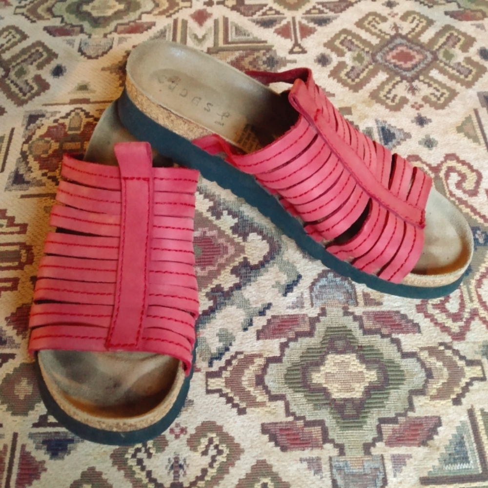 Cudas Spanish Leather Strappy Footbed Sandals